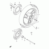 Схема узла: Переднее колесо (Model j) для Suzuki GSX600 Katana