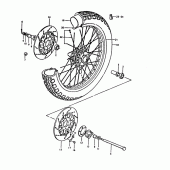 Схема вузла: Переднє колесо (Gs1000t) для Suzuki GS1000