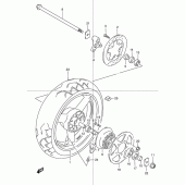 Схема вузла: Заднє колесо Suzuki GSX1200