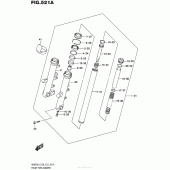Схема вузла: Вилка передньої осі для Suzuki AN650 Burgman (EU analogue of SkyWave)