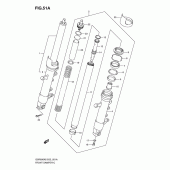 Схема вузла: Передня вилка (Model k8/k9/l0) для Suzuki GSR600