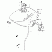 Схема узла: Топливный бак (Model t) для Suzuki GSX750 Katana