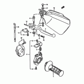 Схема вузла: Правий пульт керування кермовим (Dr350sl/sm, dr350sn/sp/sr e24) для Suzuki DR350
