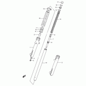 Схема вузла: Передня вилка для Suzuki TS125