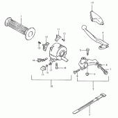 Схема узла: Левый пульт управления рулевой (E15,  e17,  e18,  e25,  e26) для Suzuki TS125