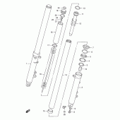 Схема узла: Передняя вилка (Model w/x/y/k1/k2) для Suzuki GSX750 Katana