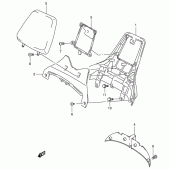 Схема вузла: Опори пасажира (Center)(model x/y) для Suzuki AN400 Burgman (EU analogue of SkyWave)