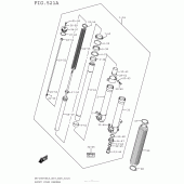 Схема узла: Вилка передней оси для Suzuki DR-Z400 DR-Z400S