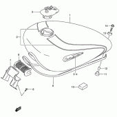 Схема вузла: Паливний бак для Suzuki VS800 Boulevard S50
