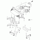 Схема вузла: Задній ліхтар (Стоп-сигнал) (Model t/v/w) для Suzuki GSX-R1100