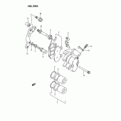 Схема вузла: Передній гальмівний супорт (Model s) для Suzuki RM125