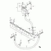 Схема вузла: Задній гальмівний циліндр Suzuki GSX600 Katana