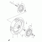 Схема вузла: Переднє колесо (Model s/t/v/w) для Suzuki GSX-R1100