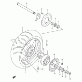 Схема узла: Заднее колесо для Suzuki TL1000