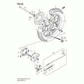 Схема вузла: Заднє колесо (Dr-z125l) для Suzuki DR-Z125 DR-Z125L