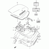 Схема вузла: Кришка багажника та замок (Model v) для Suzuki GSX250 Across
