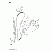 Схема вузла: Ланцюг ГРМ & Натягувач & Заспокоювач Suzuki DR-Z400 DR-Z400SM