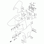 Схема узла: Крепежные элементы переднего обтекателя для Suzuki DR800