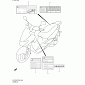 Схема вузла: Інформаційні наклейки (Model x) для Suzuki UC125 Epicuro