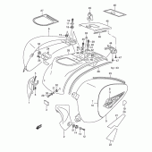 Схема вузла: Бічна кришка (Model x) для Suzuki VL1500 Intruder LC