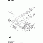 Схема узла: Задний рычаг (Маятник) (Dr-Z125L E33) для Suzuki DR-Z125 DR-Z125