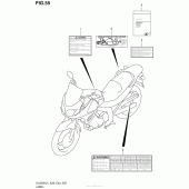 Схема вузла: Інформаційні наклейки (Dl650Al4 E33) для Suzuki DL650 V-Strom