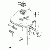 Схема вузла: Паливний бак (Model t/v) для Suzuki GSF1200 Bandit