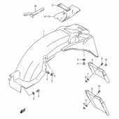 Схема узла: Заднее крыло (Model k/l/m/n/p/r) для Suzuki GSX750 Katana