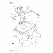 Схема вузла: Паливний бак (An400l1 e3) для Suzuki AN400 Burgman (EU analogue of SkyWave)