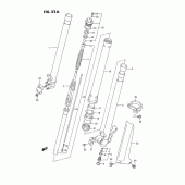 Схема вузла: Передня вилка (Model p) для Suzuki RM125