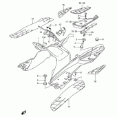 Схема вузла: Полик & Нижня підкрилка (Model x) для Suzuki AN400 Burgman (EU analogue of SkyWave)