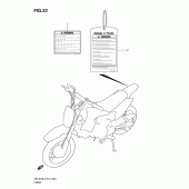 Схема узла: Информационные наклейки для Suzuki DR-Z70