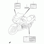 Схема вузла: Інформаційні наклейки (Model t/v) для Suzuki RF600