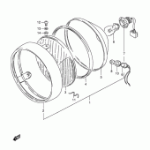 Схема узла: Фара (E2) для Suzuki TS125