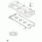 Схема вузла: Клапанна кришка Suzuki GSX-R750