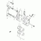 Схема вузла: Передній гальмівний супорт (Model s) для Suzuki RM250