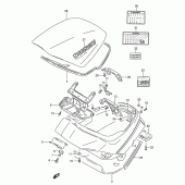 Схема вузла: Кришка багажника та замок (Model p/r/t) для Suzuki GSX250 Across