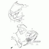 Схема вузла: Передній обтічник (Model p 17u, a6g) для Suzuki GSX-R1100
