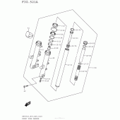 Схема вузла: Вилка передньої осі для Suzuki AN650 Burgman (EU analogue of SkyWave)