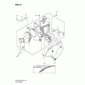 Схема вузла: Повітряний фільтр для Suzuki DR-Z400 DR-Z400S