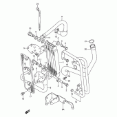 Схема вузла: Олійний охолоджувач для Suzuki DR650 DR650RE