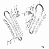 Схема вузла: Ланцюг ГРМ & Натягувач & Заспокоювач Suzuki VS600 Intruder 600