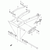 Схема вузла: Задній важіль підвіски Suzuki VL125 Intruder LC