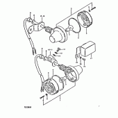 Схема узла: Поворотники (E4,  e17,  e21) для Suzuki TS250