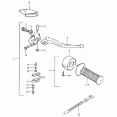 Схема узла: Правый пульт управления рулевой для Suzuki TS125