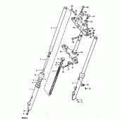 Схема вузла: Вилка передньої осі (Rm100n) для Suzuki RM100
