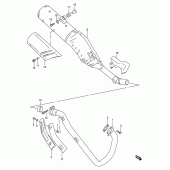 Схема вузла: Вихлопна система для Suzuki DR650 DR650SE