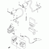 Схема вузла: Електроустаткування для Suzuki VL250 Intruder LC