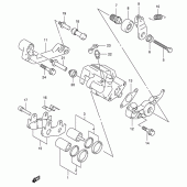 Схема узла: Задний тормозной суппорт (Model x/y) для Suzuki AN400 Burgman (EU analogue of SkyWave)