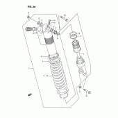 Схема вузла: Задній амортизатор для Suzuki RMX250
